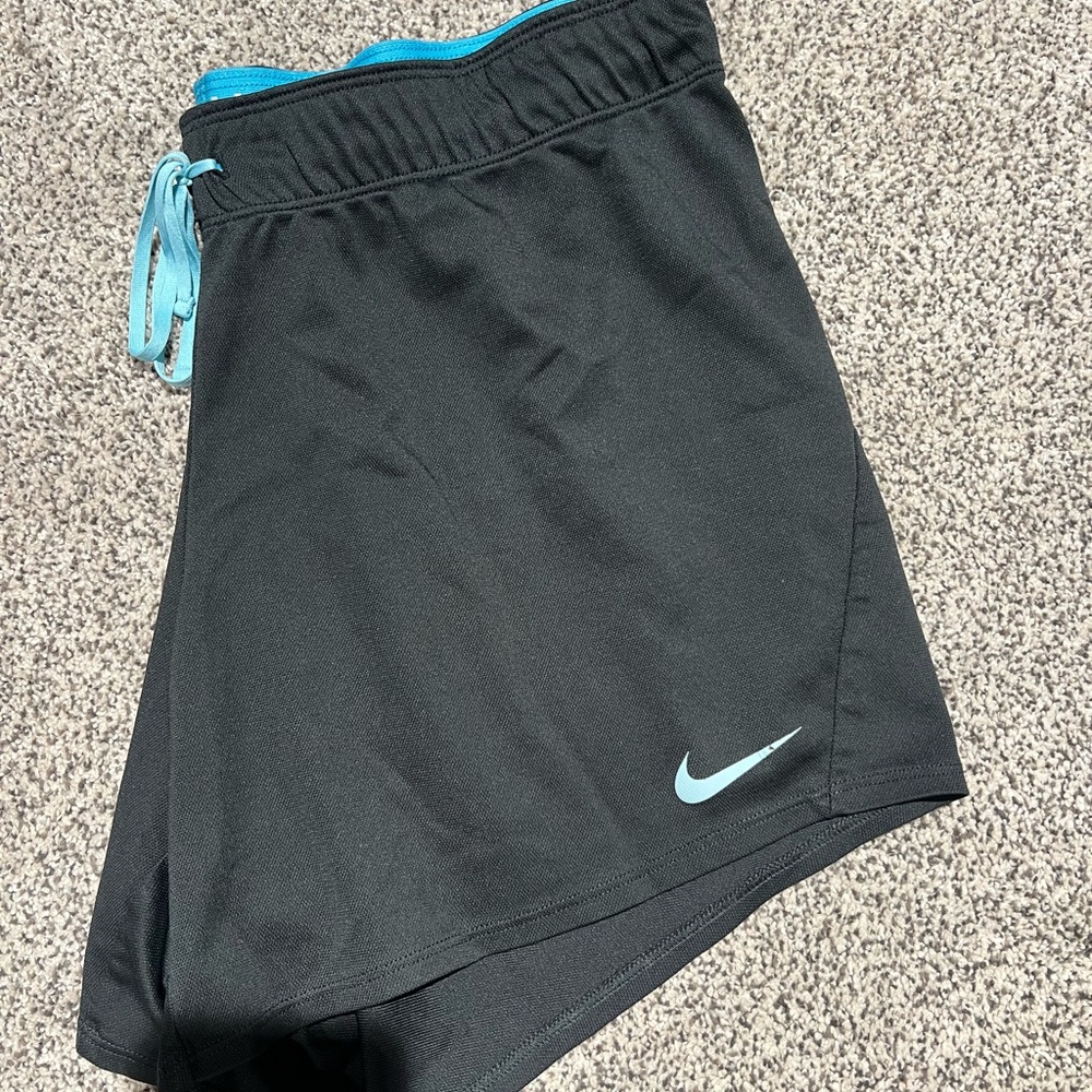 Nike Dark Grey Shorts with Blue Highlights